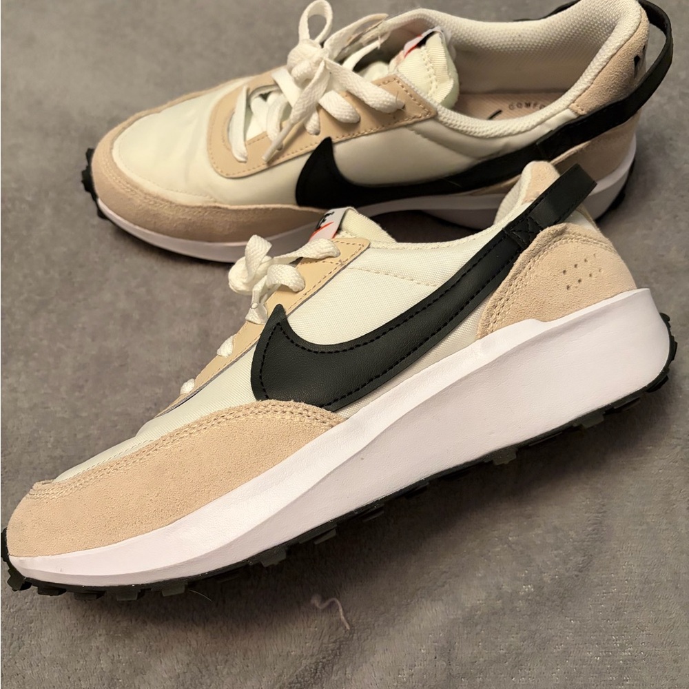 Nike Cream and Black Athletic Shoes